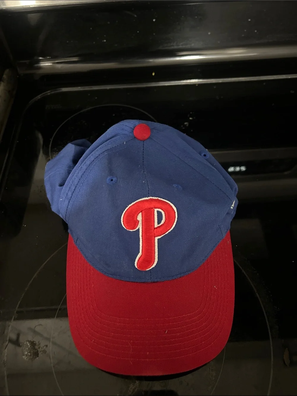 Kids Blue and Red Baseball Cap with P Logo